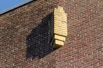 Bakstenen ornament aan het hoogste geveldeel.
<br/>
Marcel Westhoff, augustus 2016
